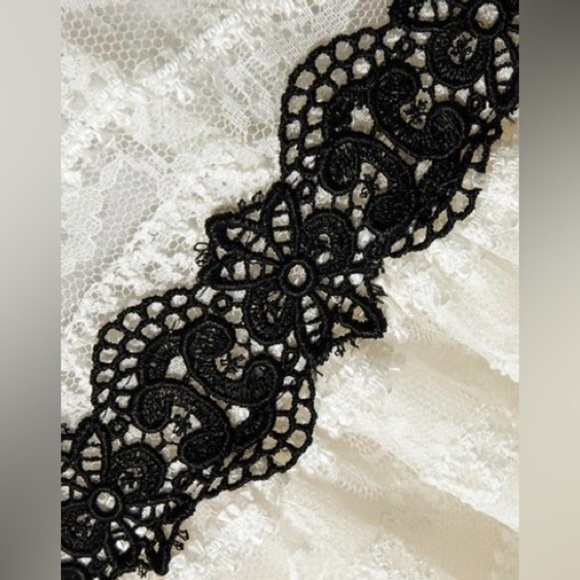 Costarellos NWT Size FR 34 (US 2) Lace-trimmed Embroidered Tulle Dress In White - Picture 3 of 9